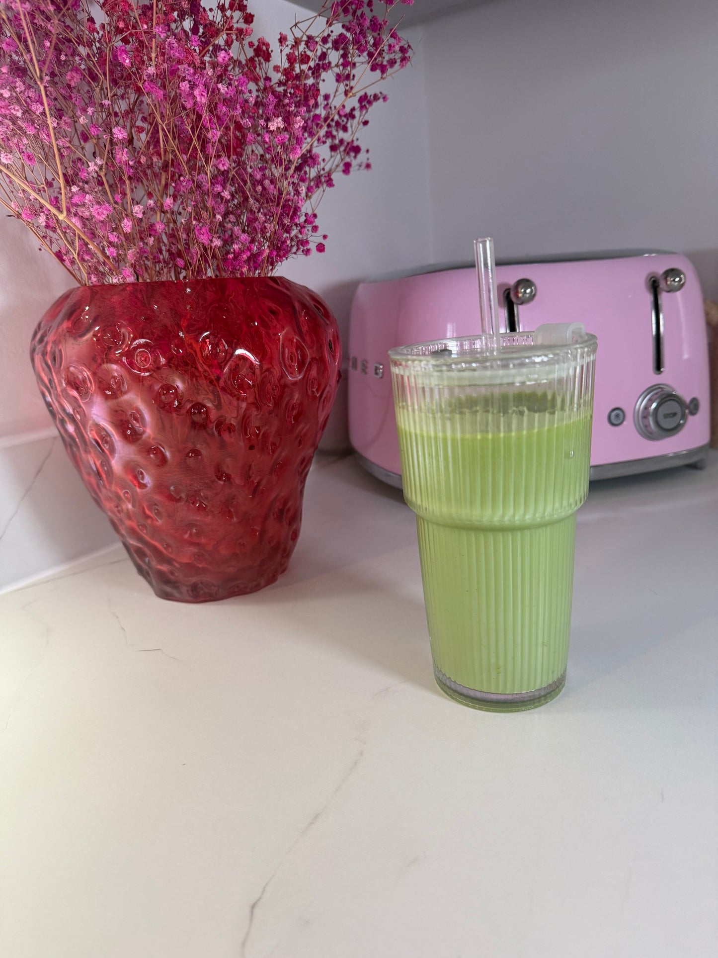 Ice Coffee Cup With Lid & Straw