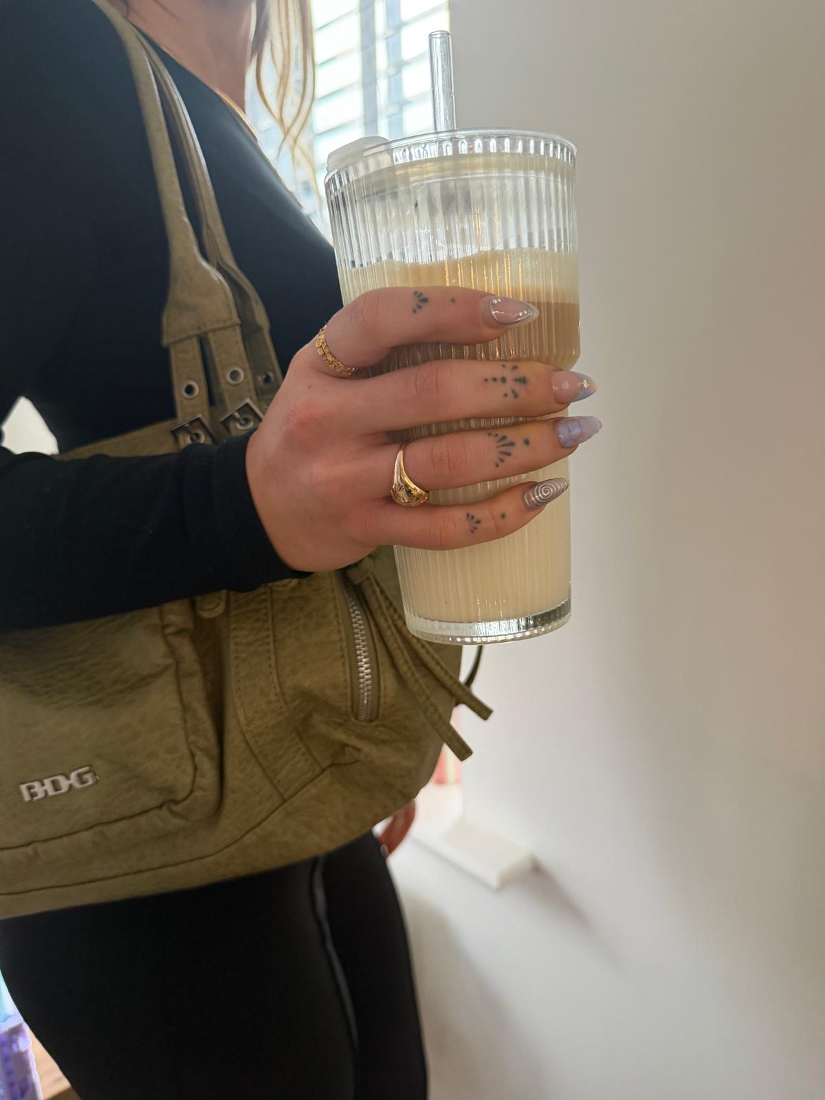 Ice Coffee Cup With Lid & Straw
